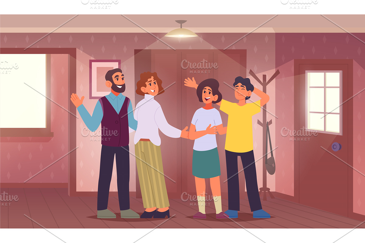 Growing family. Mother father kids, a Person Illustration by Onyx