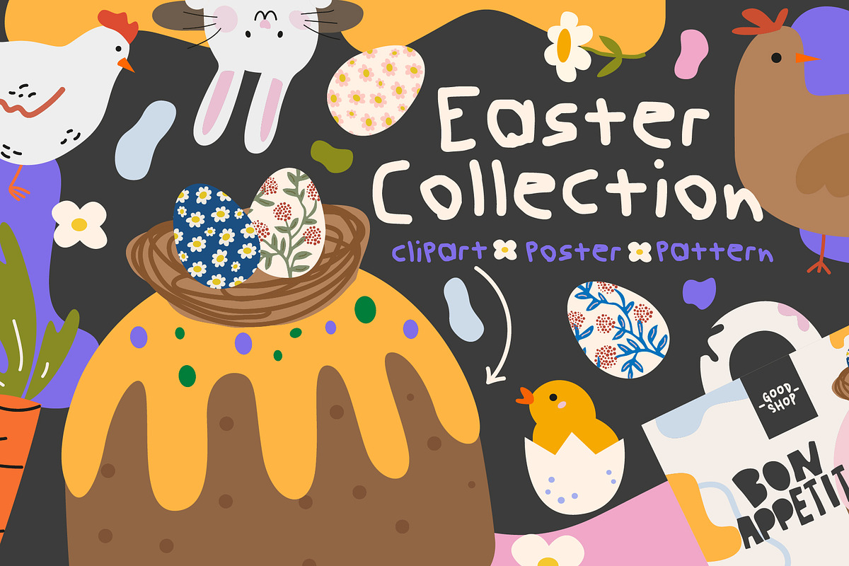Easter Clipart Collection, a Decorative Illustration by Luamor (Photo 1 of 17)