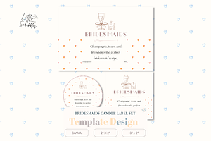 Bridesmaid Candle Label Template, a Stationery Template by Little Creative Scribbles