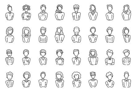 Doodle People Icons Set, a Person Illustration by Brickclay