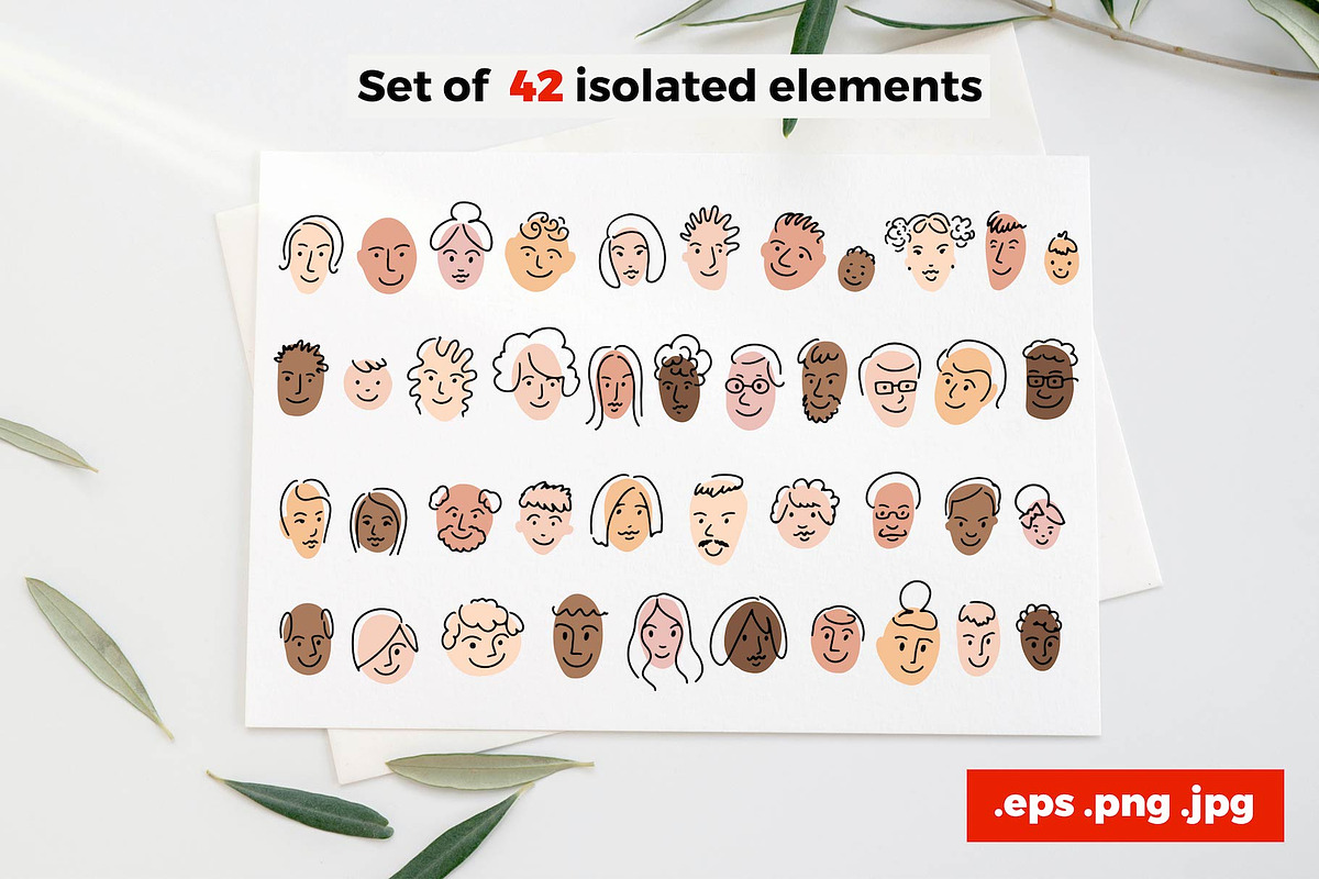 Doodle Portraits Icon Set, an Outline Icon by Sopelkin (Photo 4 of 5)