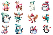 Watercolor winter animal clipart, an Illustration by Designworld (Thumbnail 2 of 5)