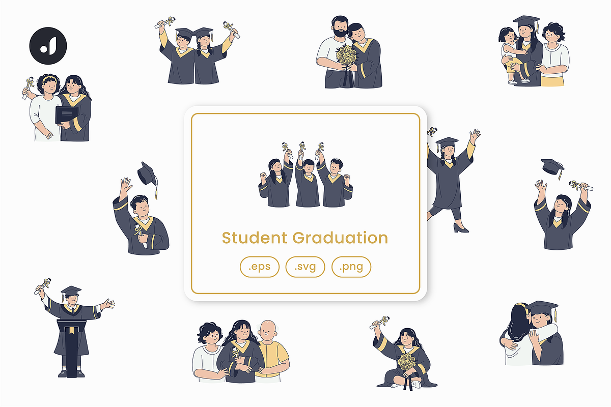 Student Graduation Illustration, an Object Graphic by Jump Studio (Photo 1 of 14)