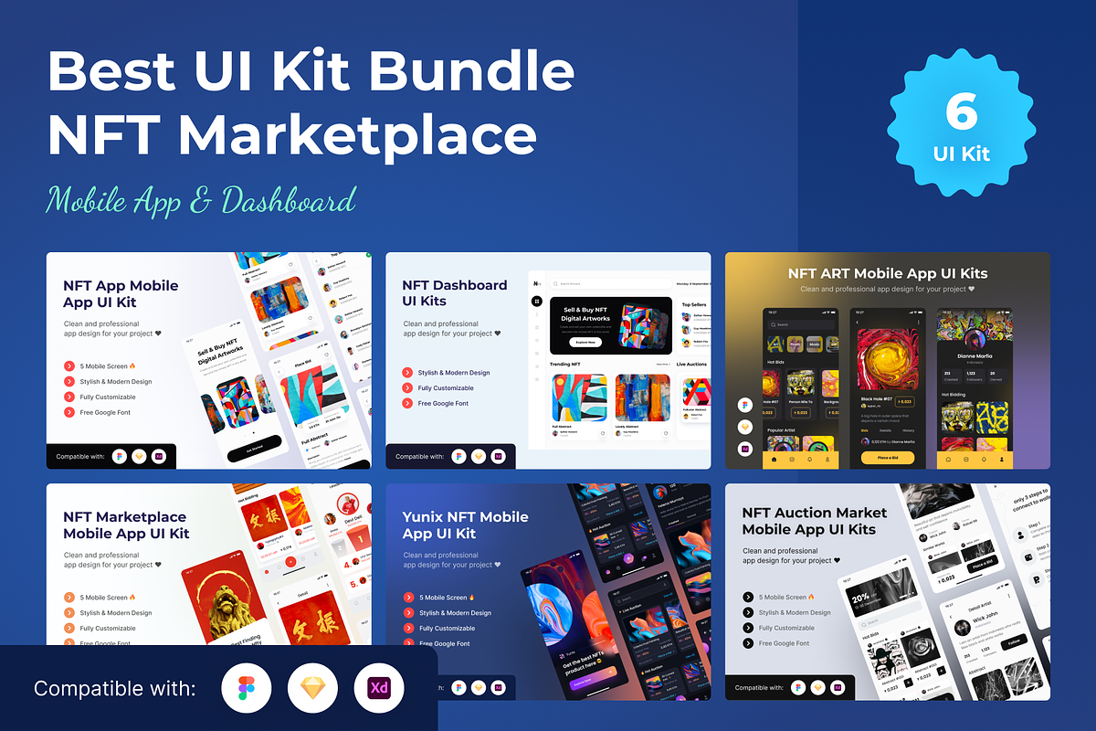 UI Kit Bundle NFTs Marketplace, a Device Mockup by Sub1Creator
