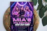 Neon Pop Girls Dance Party Invite, an Invitation Template by heynomi (Thumbnail 2 of 19)