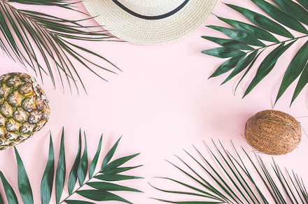 Summer composition featuring summer, background, and flat, a Beauty & Fashion Photo by Flaffy