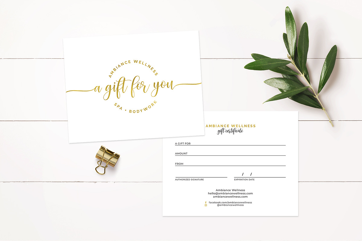 Modern Gift Certificate Template, a Business Card Template by Indie Grace Design (Photo 2 of 2)