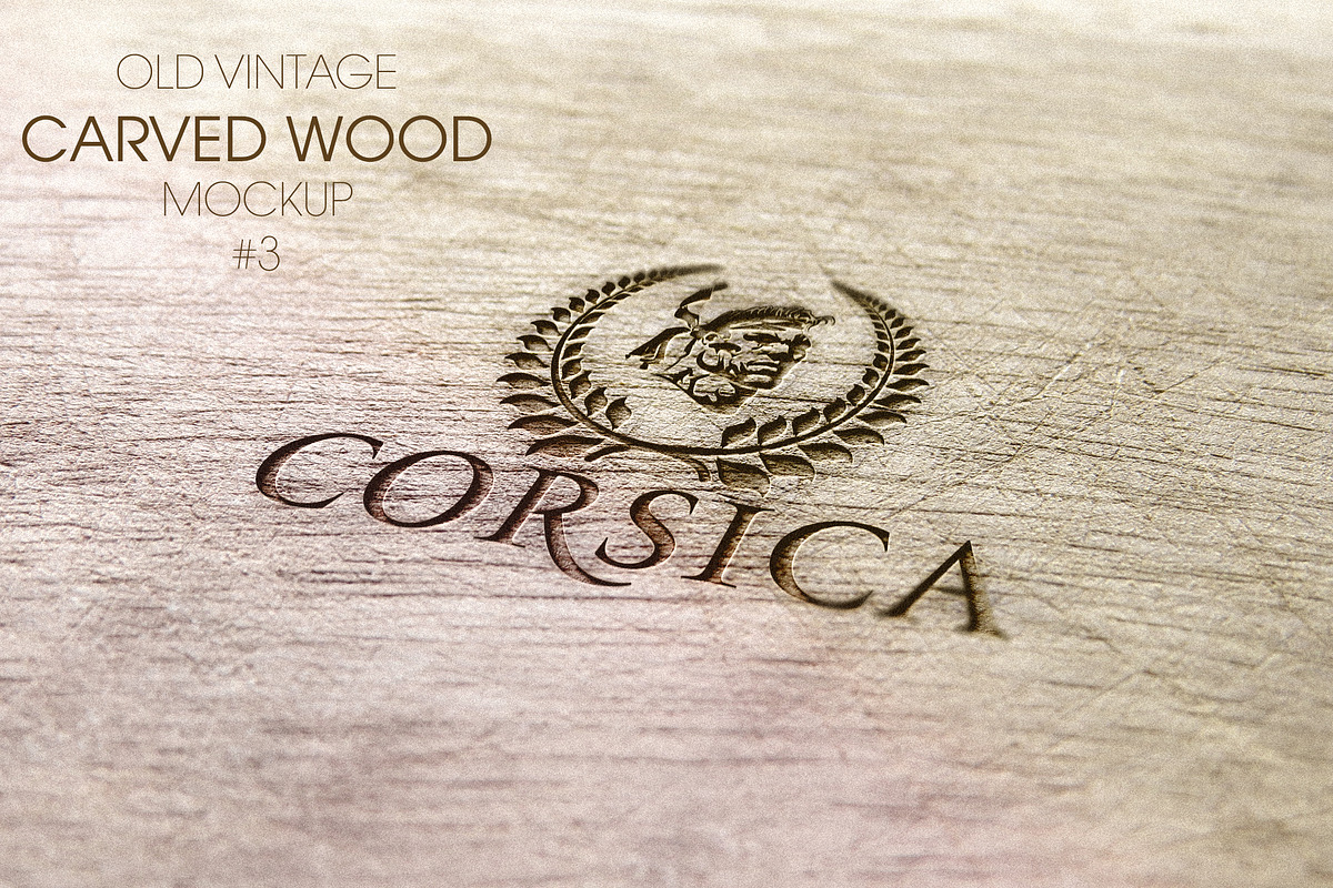 Single Old Vintage Carved Mockup 3, a Mockup by LuisFaus (Photo 2 of 2)