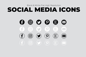 6 Creative Social Media Icons, an Outline Icon by Em & Dash