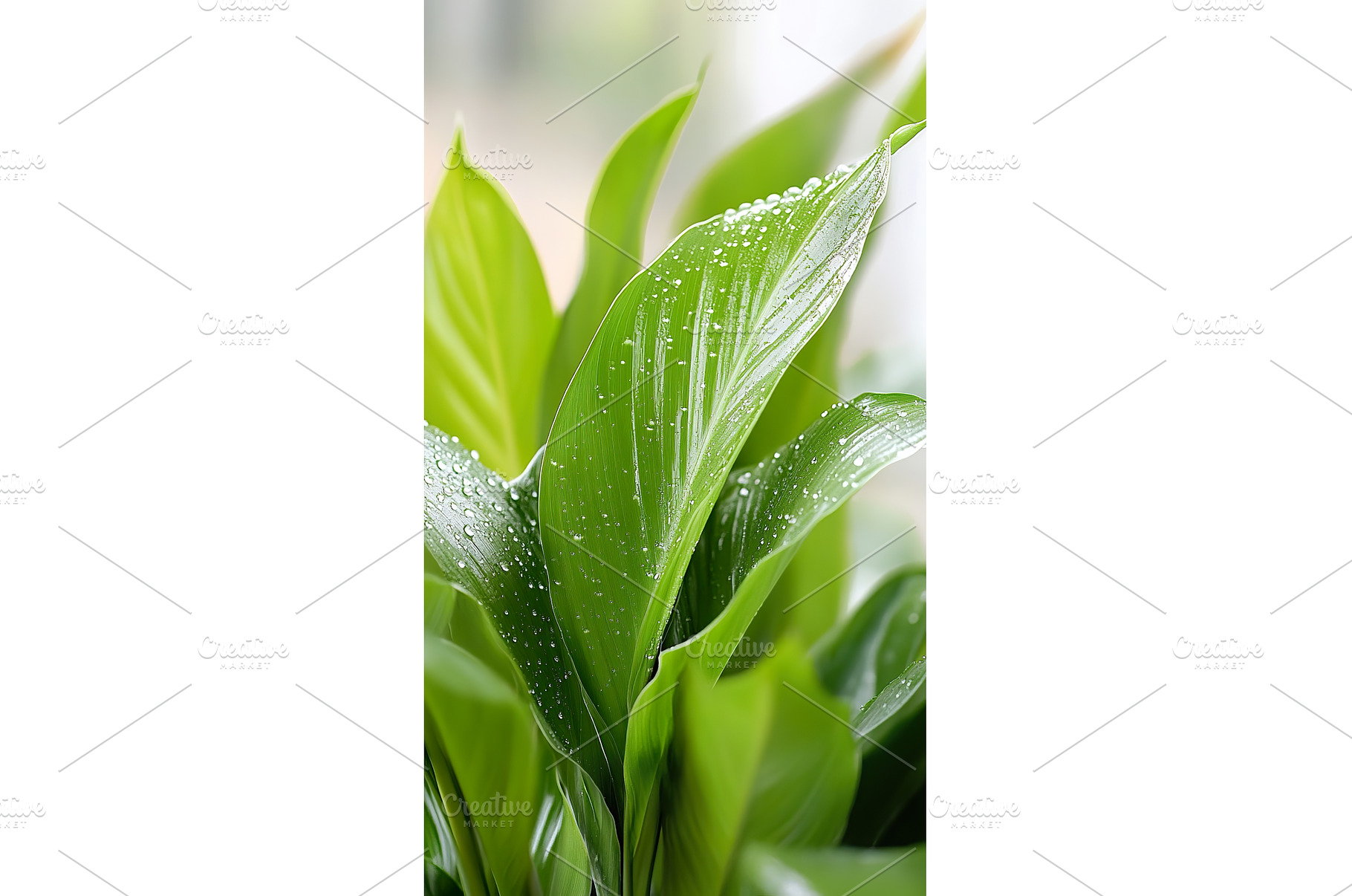 Vibrant green leaves with water, a Nature Photo by Lermont51