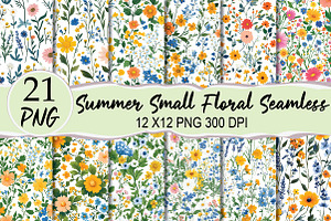 Summer Small floral seamless pattern, a Seasonal Illustration by Daily.Designs