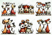 Whimsical Christmas Dogs Clipart, an Illustration by Creative Art (Thumbnail 5 of 11)