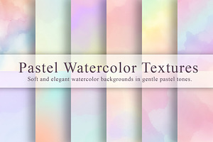 12 Pastel Watercolor Textures