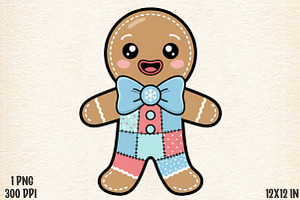 Christmas Gingerbread Man Patchwork, an Illustration by Designworld