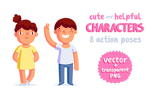 A girl and a boy mascot