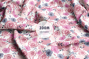 Pink & Indigo Roses Seamless Pattern, a Pattern Graphic by DrawStudio1988 (Thumbnail 7 of 8)