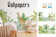 Jungles watercolor clip art, an Animal Illustration by Eves_Aquadreams (Thumbnail 2 of 12)