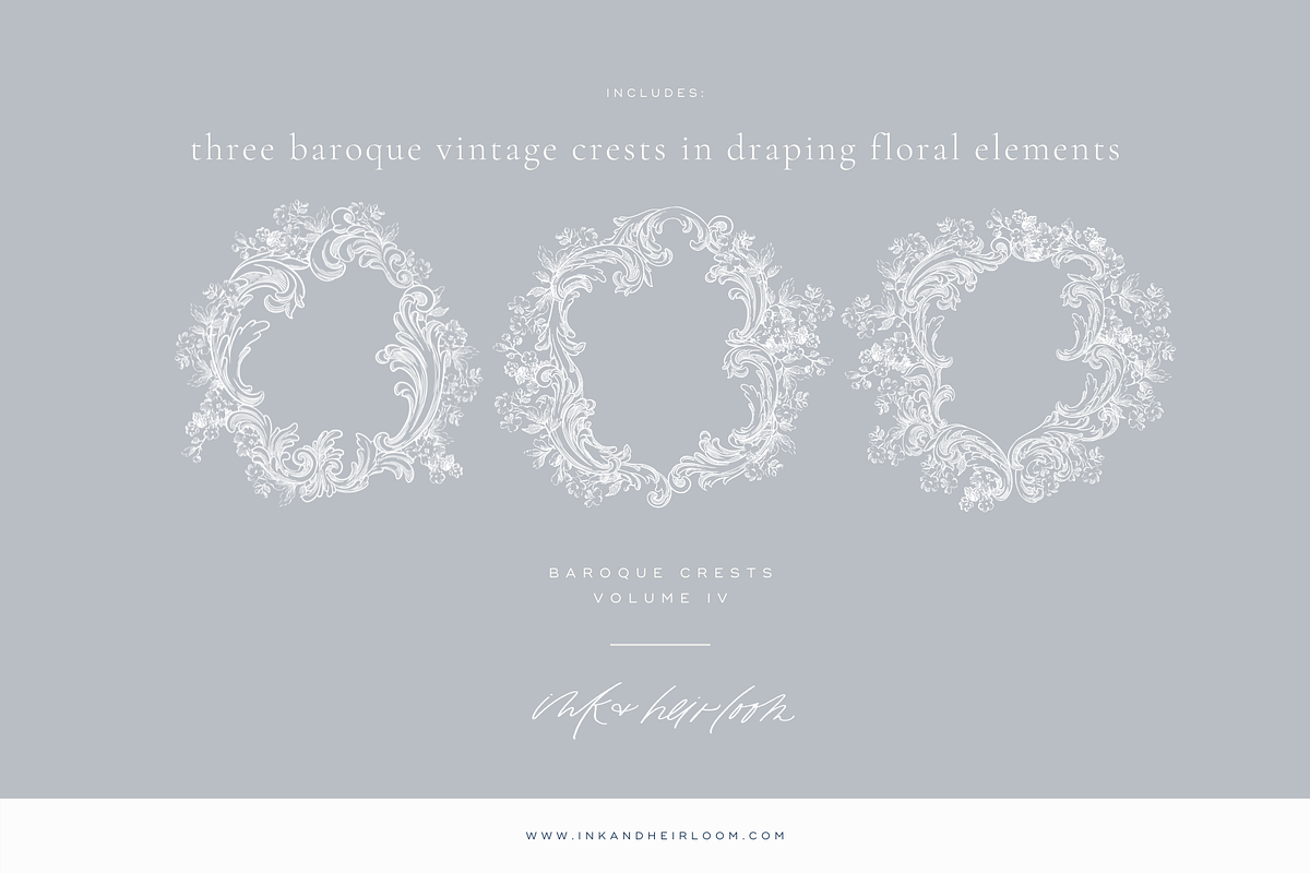 Floral Baroque Crests, an Illustration by Loren Schmidt Studio (Photo 2 of 8)