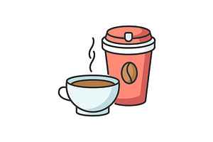 Tea And Coffee RGB Color Icon