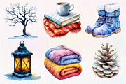 Winter Mood Watercolor Clipart, an Illustration by Dream Creation (Thumbnail 6 of 6)