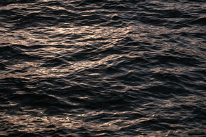 dark ocean surface after sunset back