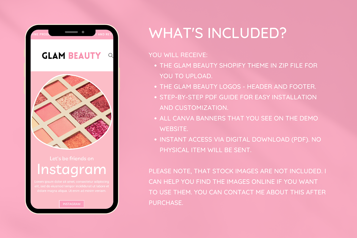 Pink Beauty Shopify Theme, a Shopify Template by SunshineStudioBoutique (Photo 2 of 10)