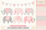 Soft Pink Elephant Clipart, a Graphic by Amanda Ilkov (Thumbnail 1 of 4)