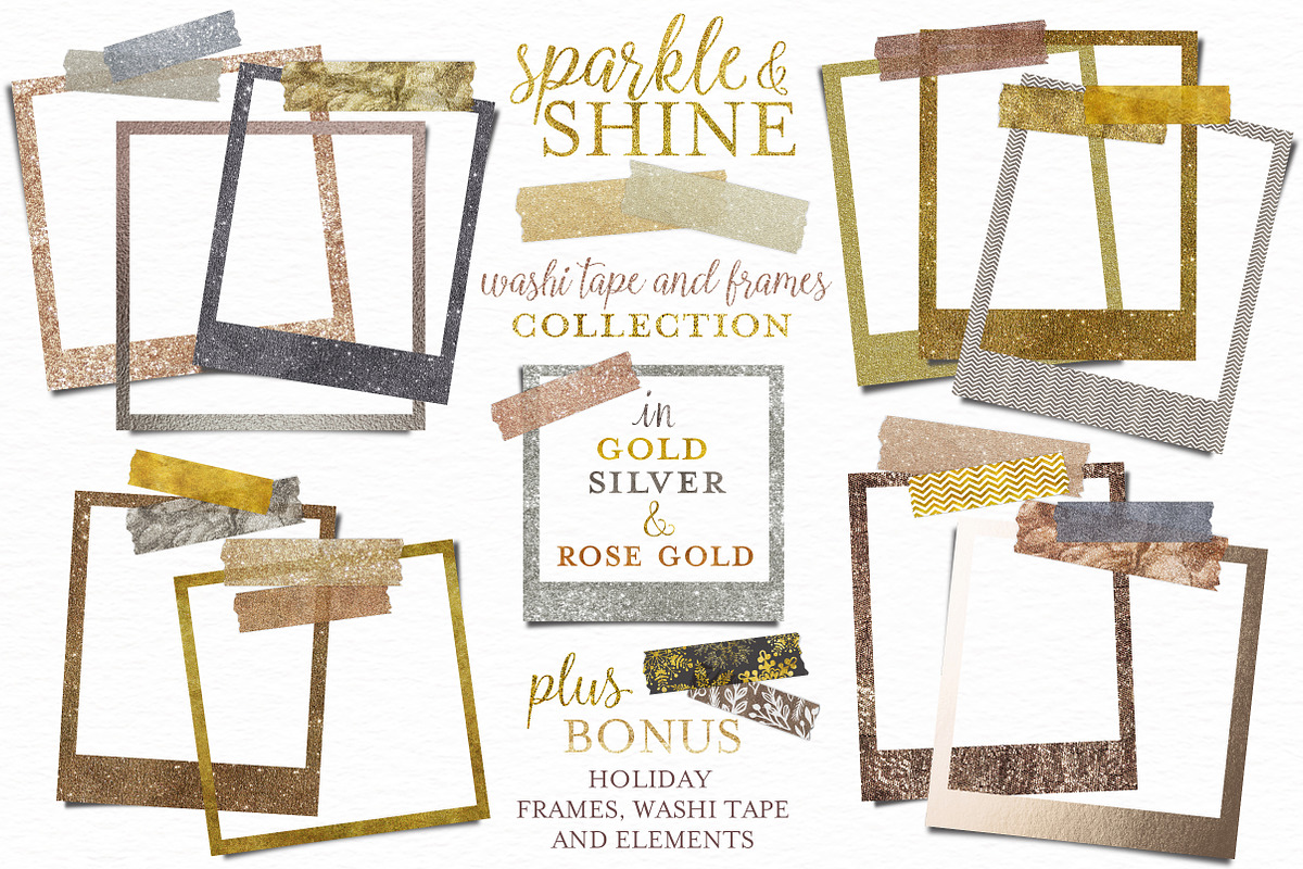 Glitter Washi Tape and Frames, a Templates & Theme by patternpop studio (Photo 1 of 5)