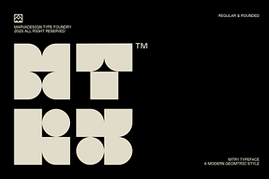 Mtry - Geometric Experimental, a Sans Serif Font by Marvadesign