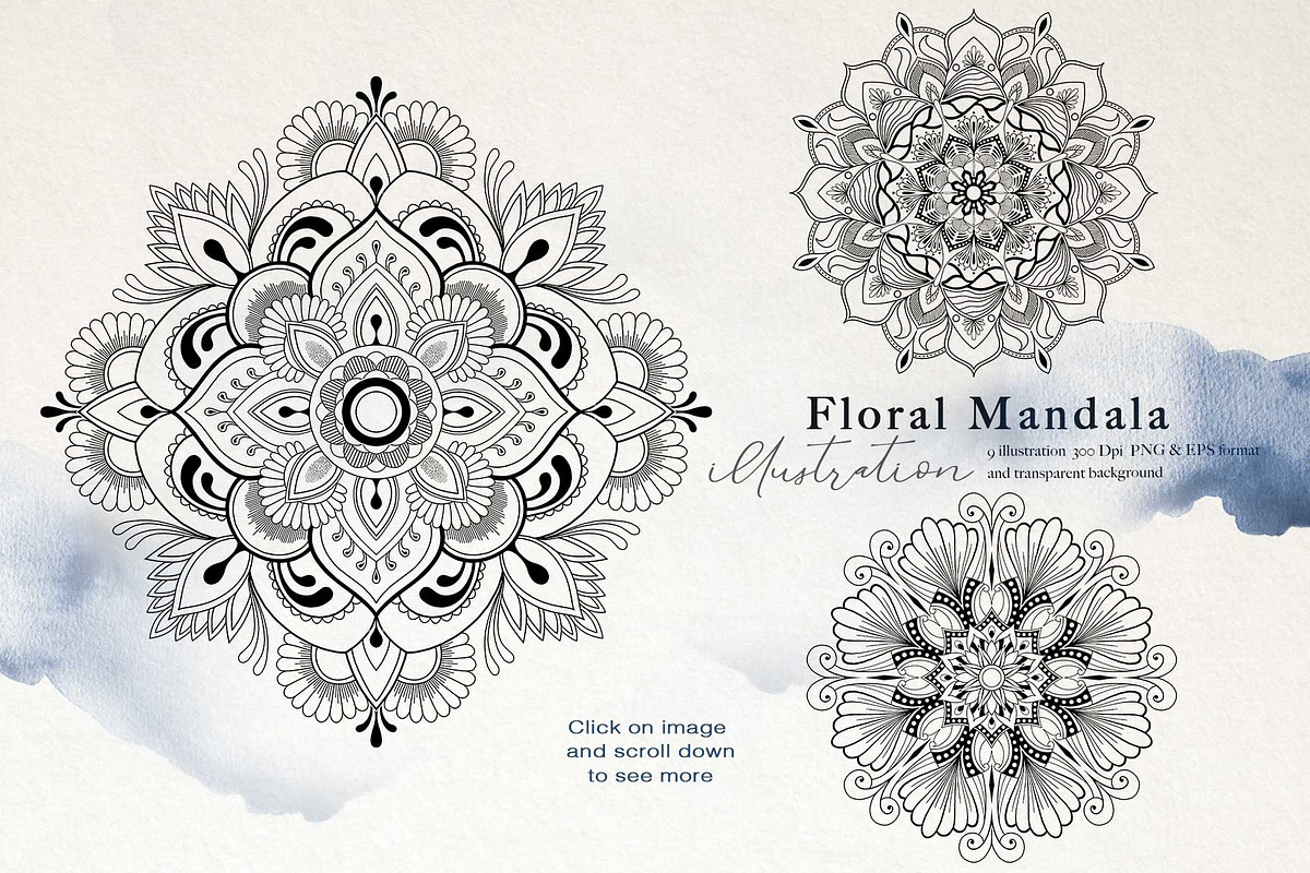 Nautical Floral & Mandala Watercolor, a Decorative Illustration by Papatongartist (Photo 7 of 11)