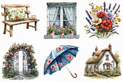 Watercolor English Village Clipart, an Illustration by Craft Nest (Thumbnail 5 of 6)