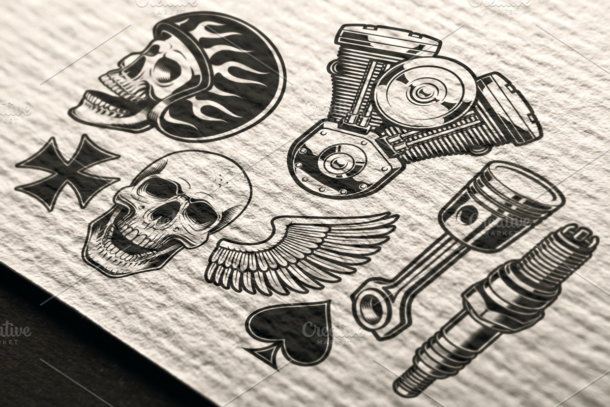 Biker Illustrations Bundle, an Illustration by Natali_ (Photo 7 of 7)