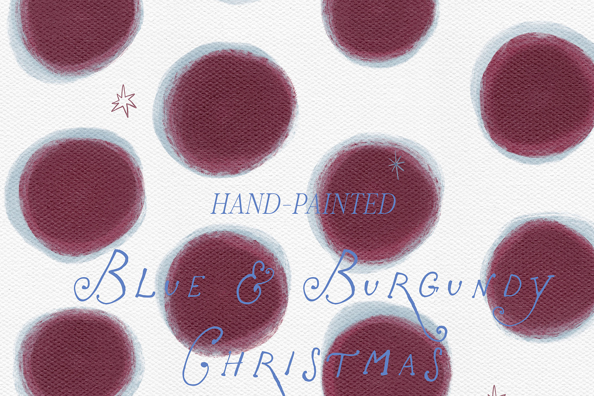 Hand-Painted Blue Burgundy Christmas, an Object Graphic by Lana Elanor (Photo 11 of 24)