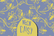 Neon wild daisy flowers pattern, a Pattern Graphic by Cotton Melon pattern Shop (Thumbnail 1 of 5)