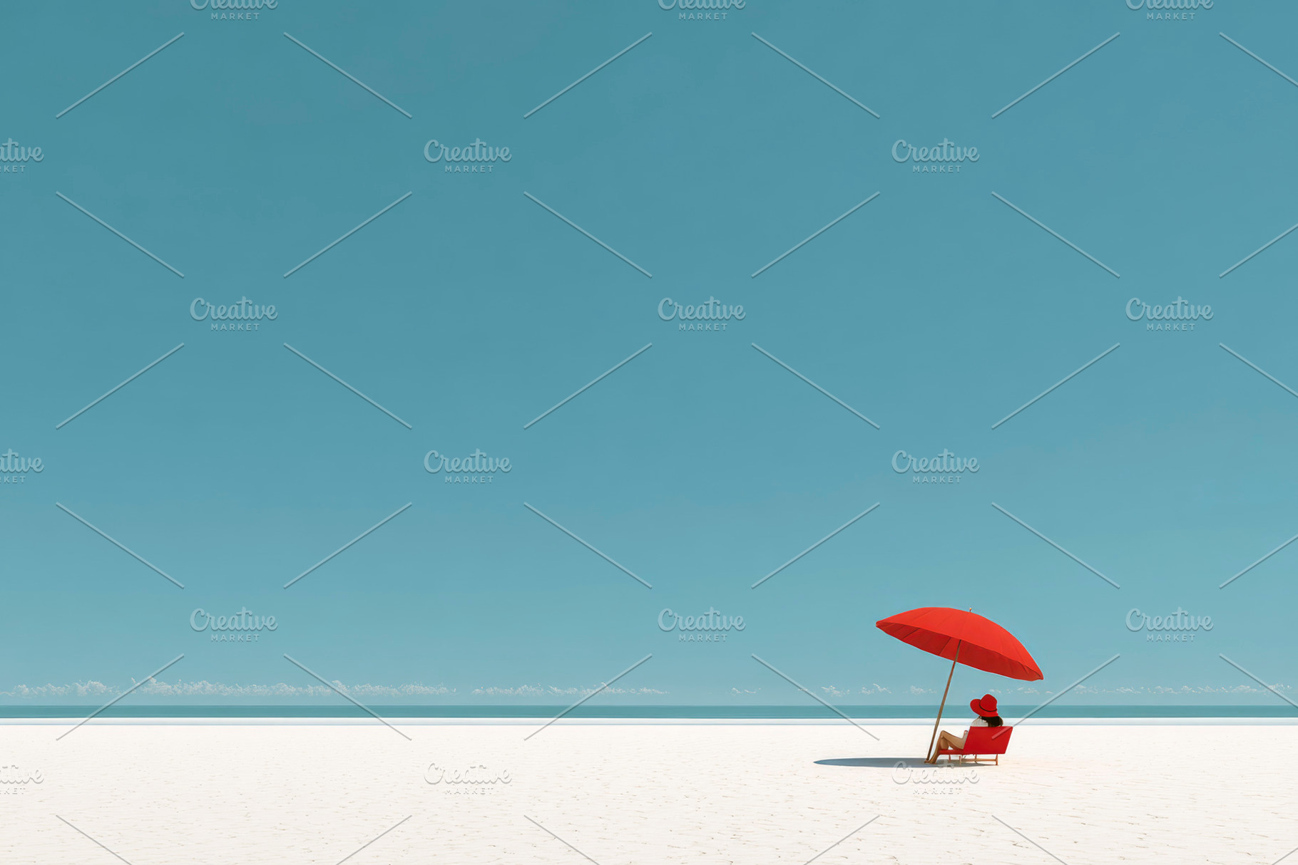 a woman alone on a white beach, generative AI, a Photo by Nito