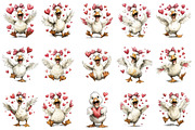 Valentine Goose Clipart, an Illustration by OK Design (Thumbnail 3 of 6)