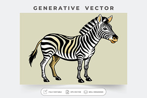 A hand-drawn zebra poses with striki, a Graphic by Iftikhar Alam
