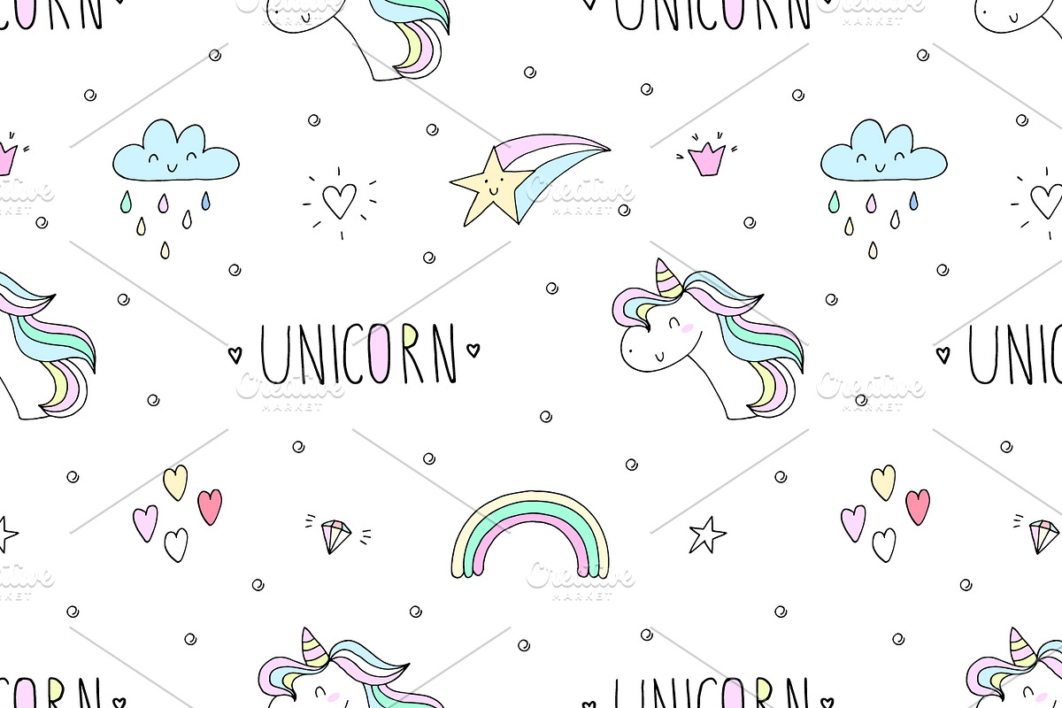 Cute unicorns patterns collection., a Pattern Graphic by Irene_Boiko_ART (Photo 6 of 22)