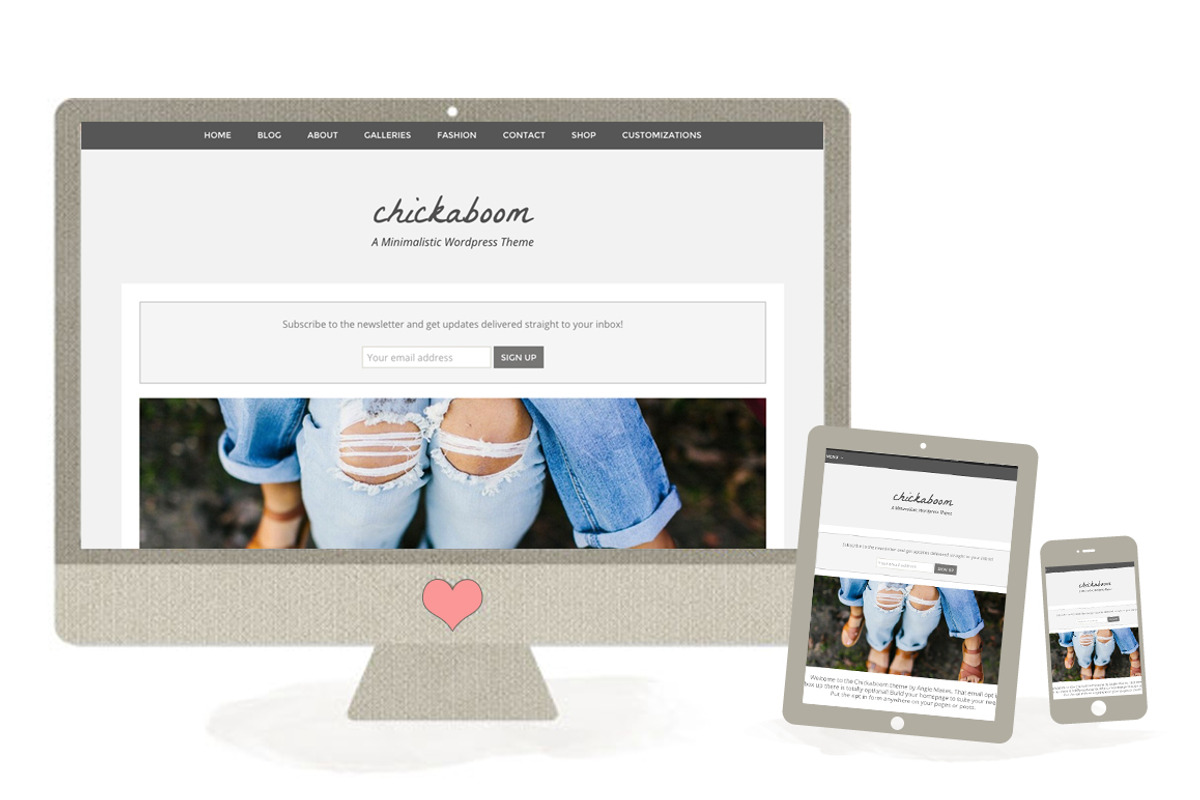 Chickaboom Feminine Wordpress Theme, a WordPress Template by angiemakeswebsites (Photo 4 of 5)