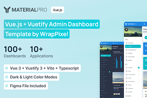 MaterialPro Vue Js Admin Dashboard, a Vue Template by WrapPixel