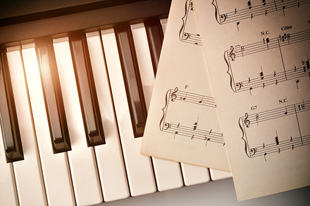 Piano keyboard and sheet music, an Arts & Entertainment Photo by Davizro's Market