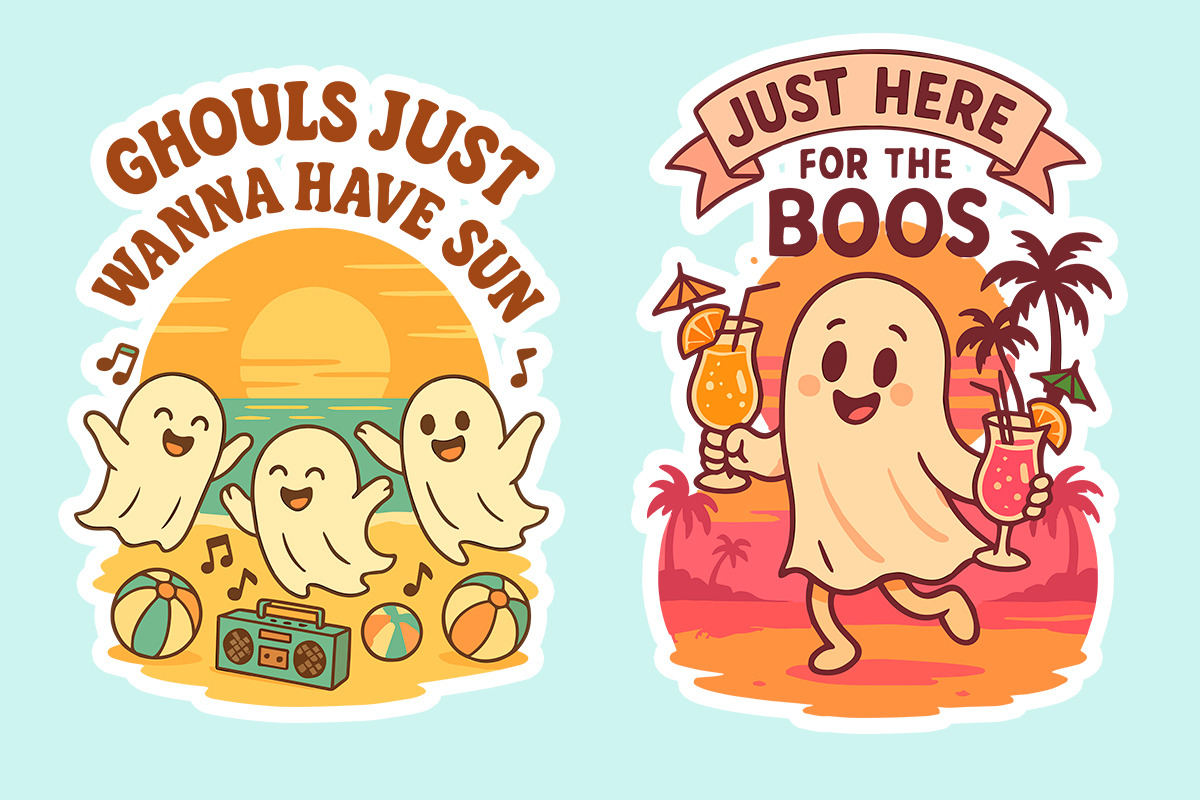 Cute Ghosts on Vacation  Svg Png, an Object Graphic by LaVika (Photo 11 of 11)