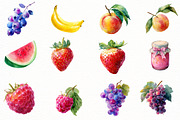 Watercolor Summer Tropical Fruits, an Illustration by Designworld (Thumbnail 2 of 6)