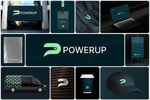 POWERUP|Modern Logo Design, a Branding & Logo Template by AyshaCanvas