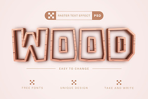 Wooden Stroke - Editable Text Effect