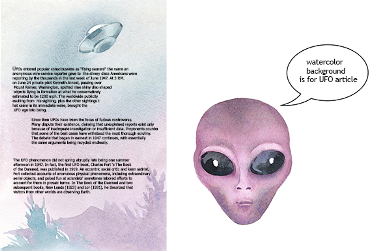 Watercolor UFO cliparts for articles, an Illustration by masha gross (Photo 2 of 4)