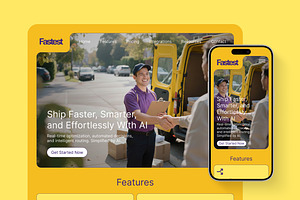 AI-Assisted Shipping Landing Page, a Landing Page Template by Supanium Studio