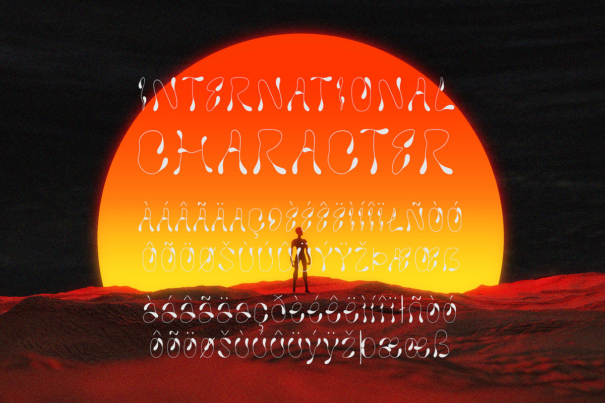 Liquid Alien Display Font, a Handwritten Font by Tera Asset Garage (Photo 4 of 6)