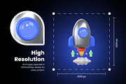 3D Business Performance Icon Set, a Characters & Person 3D Model by Flat Icons (Thumbnail 3 of 8)