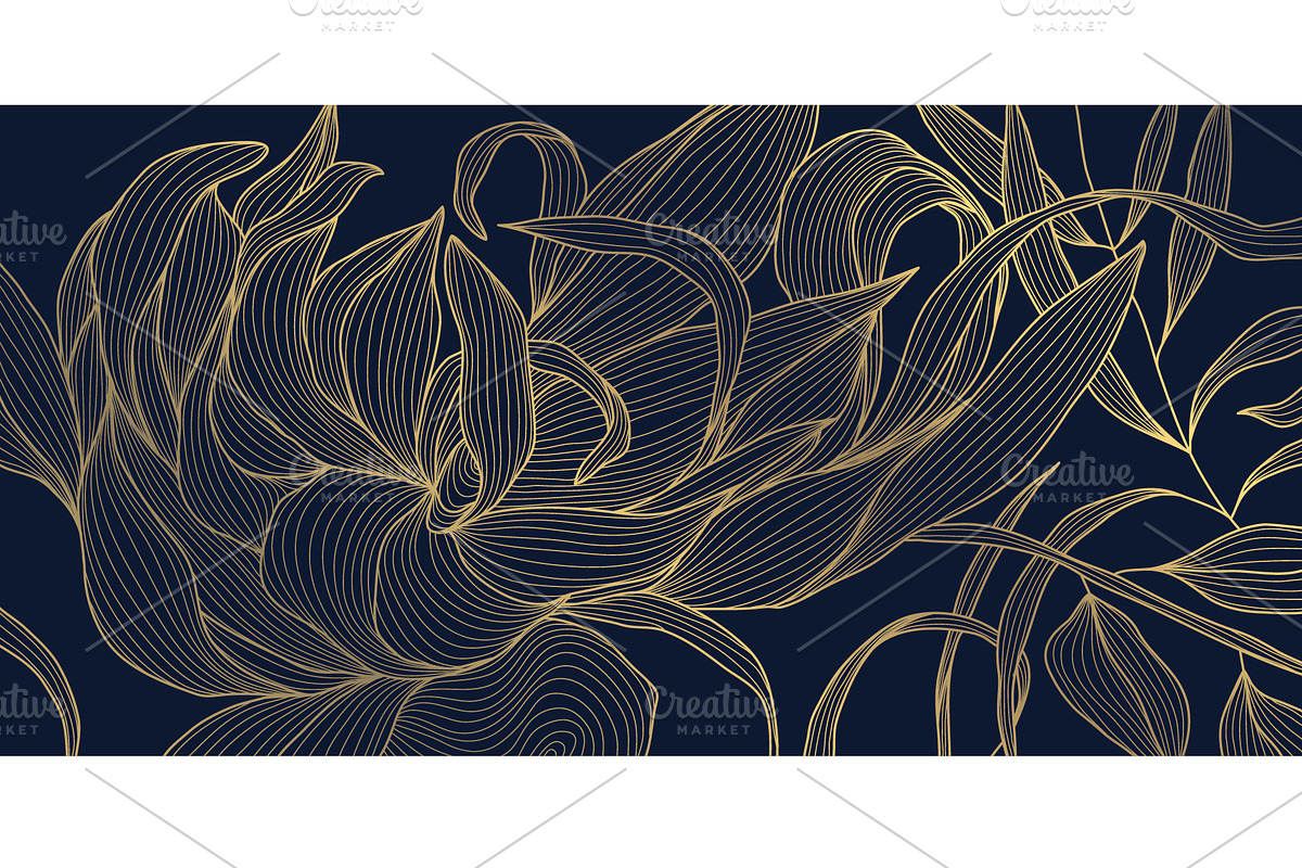 Flowers and Leaves Line Luxury Art, a Pattern Graphic by Marylia (Photo 26 of 27)